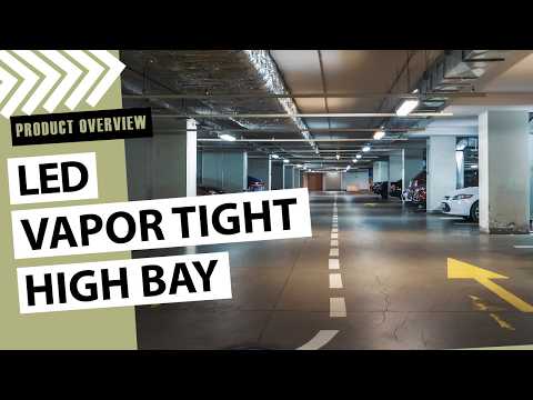 4FT LED Vapor Tight High Bay, 26,000 Lumen Max, Wattage and CCT Selectable, 120-277V