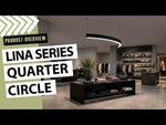 8 FT Quarter Circle LED Direct/Indirect Linear Light, 2" Wide, 8400 Lumen Max, Wattage and CCT Selectable, 120-277V, White or Black Finish