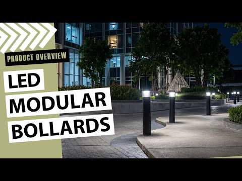 Commercial LED Bollard Light - 3360LM Max, CCT & Wattage Selectable, Flat Top Cone Reflector, Modular, 6-8" Retrofit Base, Black or Bronze
