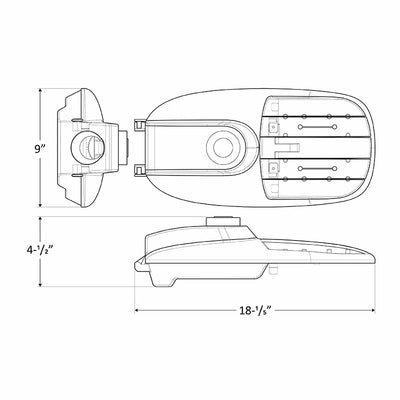 LED Roadway/Cobra Head Light, 50 Watt, 120-277V, 6500 Lumens, 3000K or 5000K, Light Grey Finish