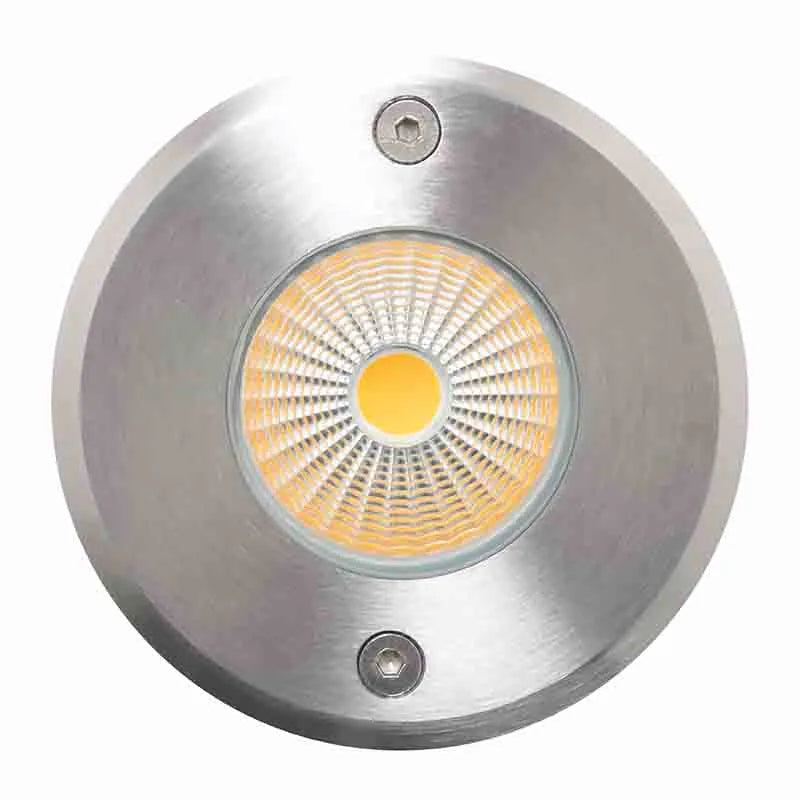STAINLESS STEEL IN-GROUND LIGHT, 12V DC/AC, 1W COB,100 LM, 45°, IP67, PC SLEEVE, 3000K OR 4000K