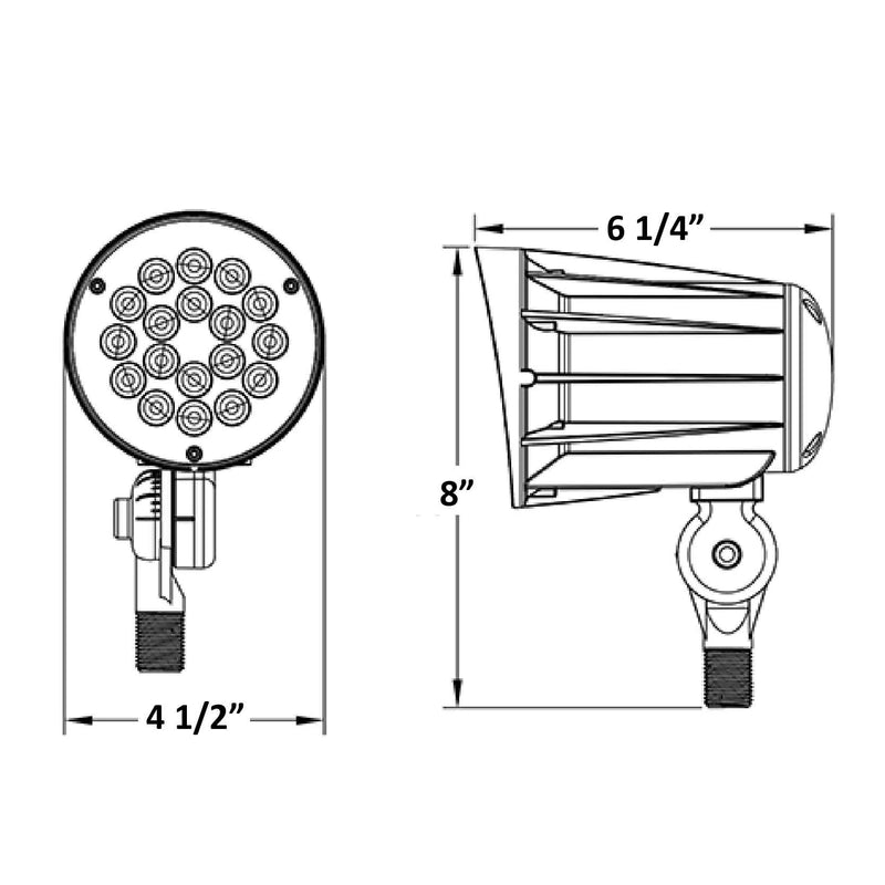 32W LED BULLET LANDSCAPE FLOOD LIGHT, 3000K OR 5000K, 12V