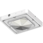 Square LED Garage and Ceiling Light, 10,400 Lumens, 40W/60W/80W Selectable, 120-277V, CCT Selectable 3000K/4000K/5000K, White Finish
