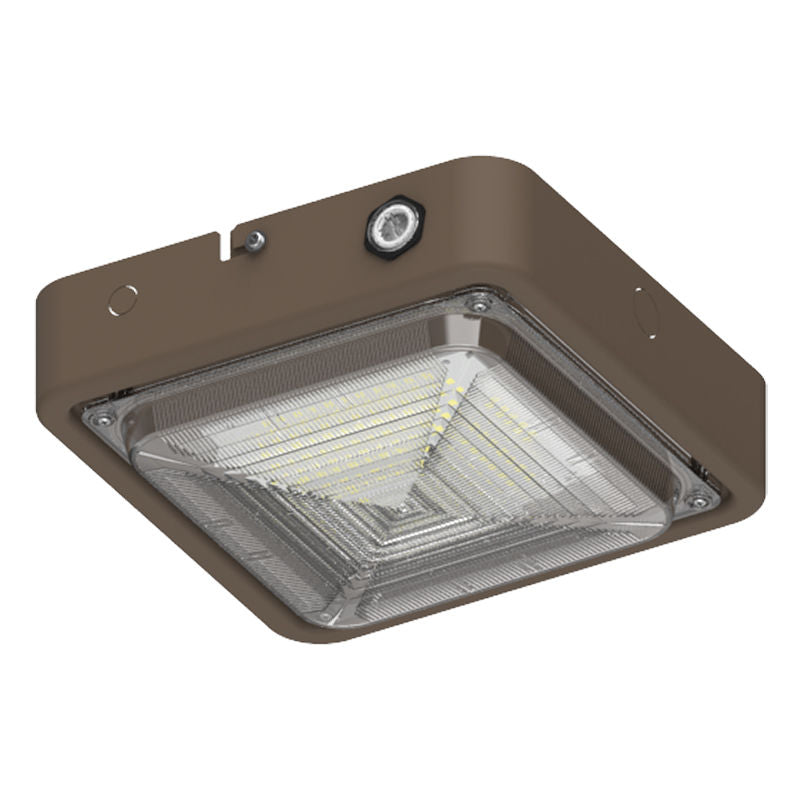 Square LED Garage and Ceiling Light, 3,900 Lumens, 10W/20W/30W Selectable, 120-277V, CCT Selectable 3000K/4000K/5000K, Bronze Finish