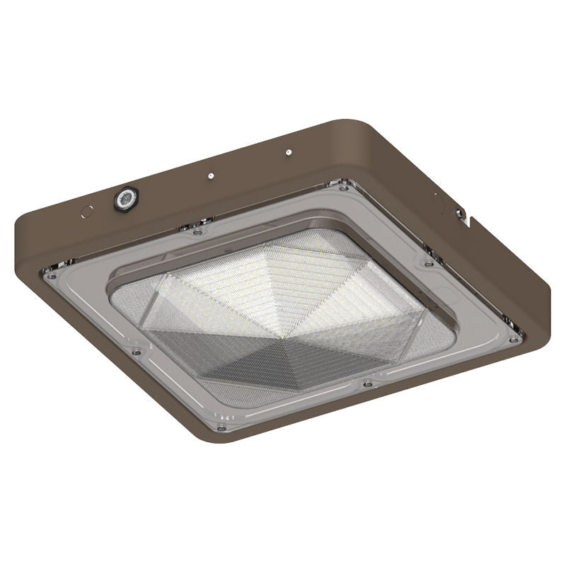 Square LED Garage and Ceiling Light, 10,400 Lumens, 40W/60W/80W Selectable, 120-277V, CCT Selectable 3000K/4000K/5000K, Bronze Finish