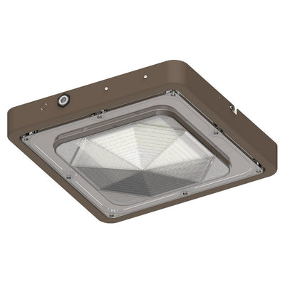 Square LED Garage and Ceiling Light with Emergency Backup Battery, 10,400 Lumens, 40W/60W/80W Selectable, 120-277V, CCT Selectable 3000K/4000K/5000K, Bronze Finish