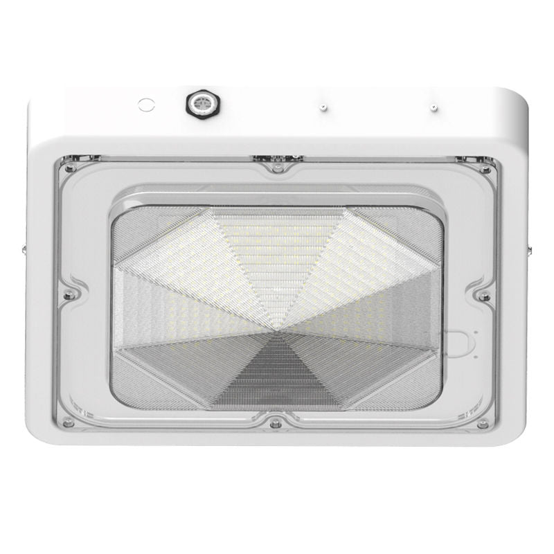 Square LED Garage and Ceiling Light, 10,400 Lumens, 40W/60W/80W Selectable, 120-277V, CCT Selectable 3000K/4000K/5000K, White Finish
