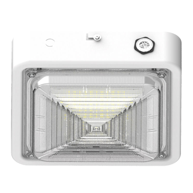 Square LED Garage and Ceiling Light, 3,900 Lumens, 10W/20W/30W Selectable, 120-277V, CCT Selectable 3000K/4000K/5000K, White Finish