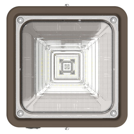 Square LED Garage and Ceiling Light with Emergency Backup Battery, 3,900 Lumens, 10W/20W/30W Selectable, 120-277V, CCT Selectable 3000K/4000K/5000K, Bronze Finish