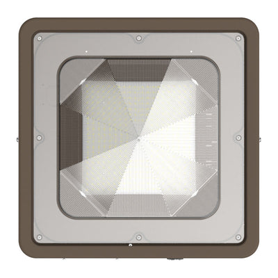 Square LED Garage and Ceiling Light, 10,400 Lumens, 40W/60W/80W Selectable, 120-277V, CCT Selectable 3000K/4000K/5000K, Bronze Finish