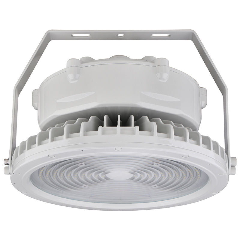 Round Hazardous Location Flood/Highbay Lights, 15300 Lumens, 100W, 5000K, 120-277V, White Finish