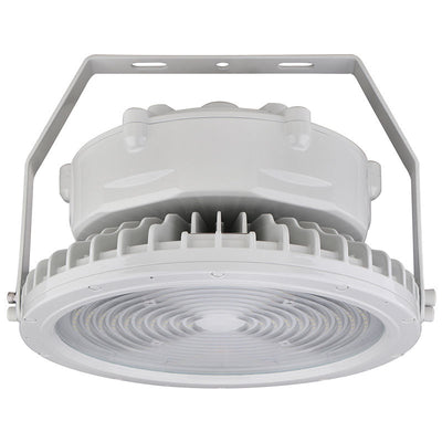 Round Hazardous Location Flood/Highbay Lights, 15300 Lumens, 100W, 5000K, 120-277V, White Finish