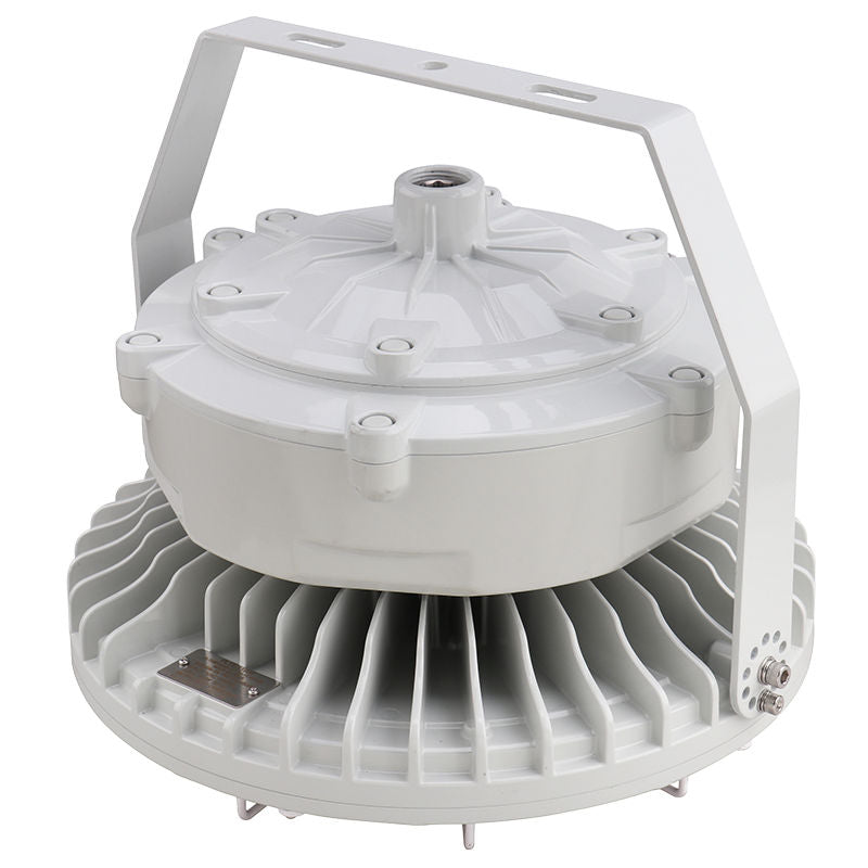 Round Hazardous Location Flood/Highbay Lights, 15300 Lumens, 100W, 5000K, 120-277V, White Finish