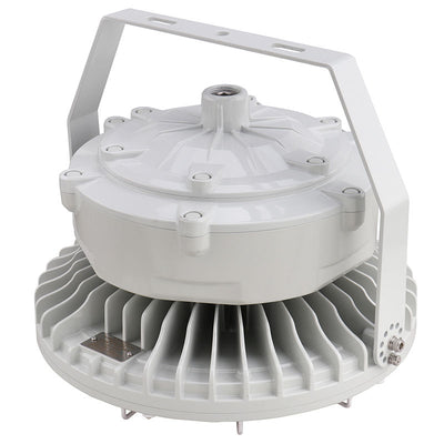 Round Hazardous Location Flood/Highbay Lights, 15300 Lumens, 100W, 5000K, 120-277V, White Finish