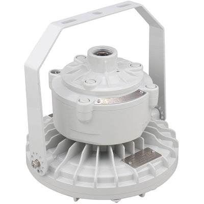 Round Hazardous Location Flood/Highbay Lights, 4380 Lumens, 30W, 5000K, 120-277V, White Finish