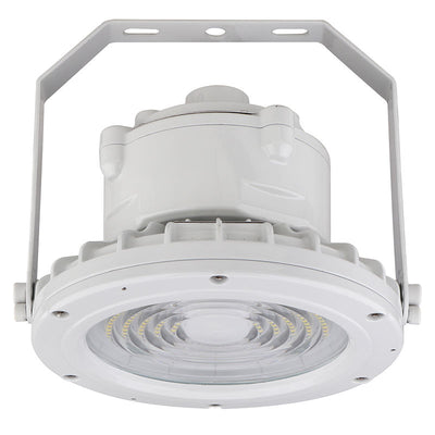 Round Hazardous Location Flood/Highbay Lights, 4380 Lumens, 30W, 5000K, 120-277V, White Finish