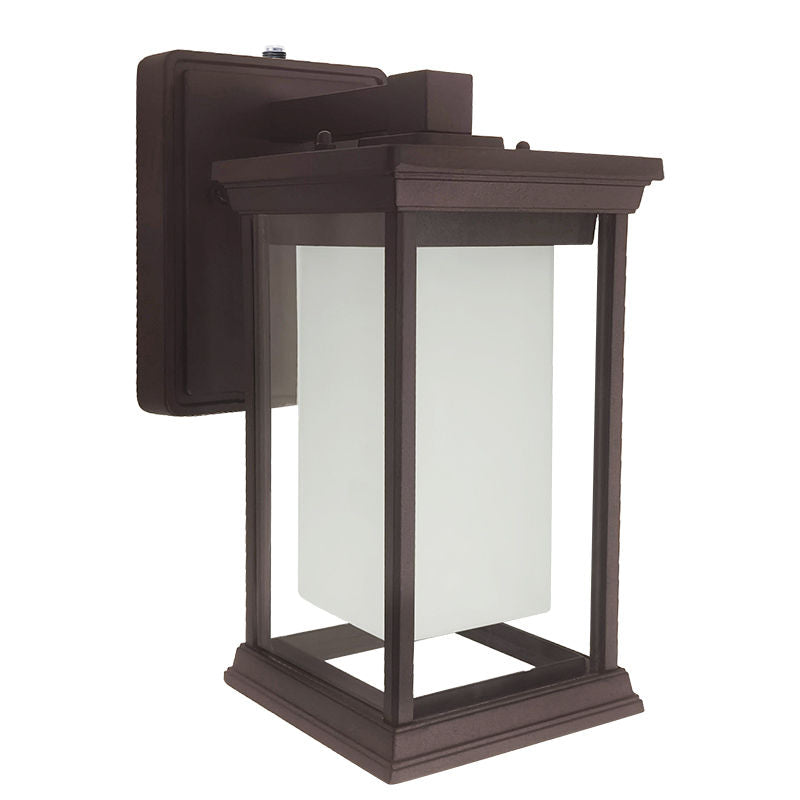 10" LED Outdoor Solar Wall Lantern, 500LM, Oil Rubbed Bronze Finish, 12W, CCT Selectable, 120V