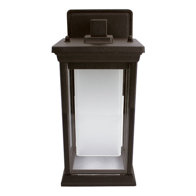 10" LED Outdoor Solar Wall Lantern, 500LM, Oil Rubbed Bronze Finish, 12W, CCT Selectable, 120V