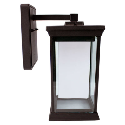 10" LED Outdoor Solar Wall Lantern, 500LM, Oil Rubbed Bronze Finish, 12W, CCT Selectable, 120V