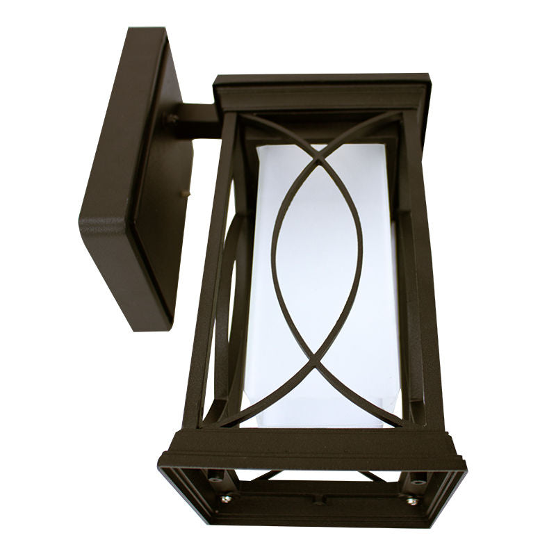 10" LED Outdoor Solar Wall Lantern, 500LM, Oil Rubbed Bronze Finish, 12W, CCT Selectable, 120V, Photocell Included