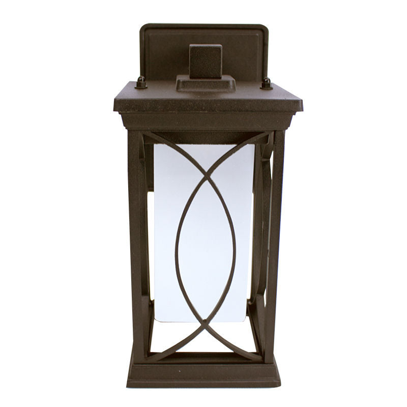 10" LED Outdoor Solar Wall Lantern, 500LM, Oil Rubbed Bronze Finish, 12W, CCT Selectable, 120V, Photocell Included