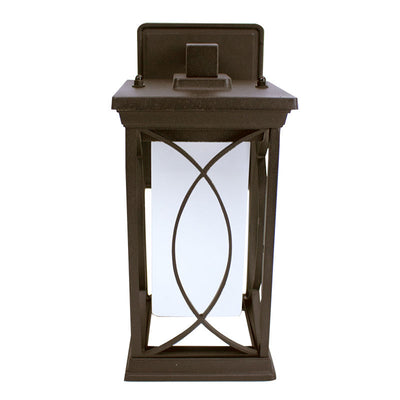 10" LED Outdoor Solar Wall Lantern, 500LM, Oil Rubbed Bronze Finish, 12W, CCT Selectable, 120V, Photocell Included