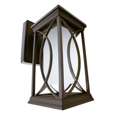 10" LED Outdoor Solar Wall Lantern, 500LM, Oil Rubbed Bronze Finish, 12W, CCT Selectable, 120V, Photocell Included