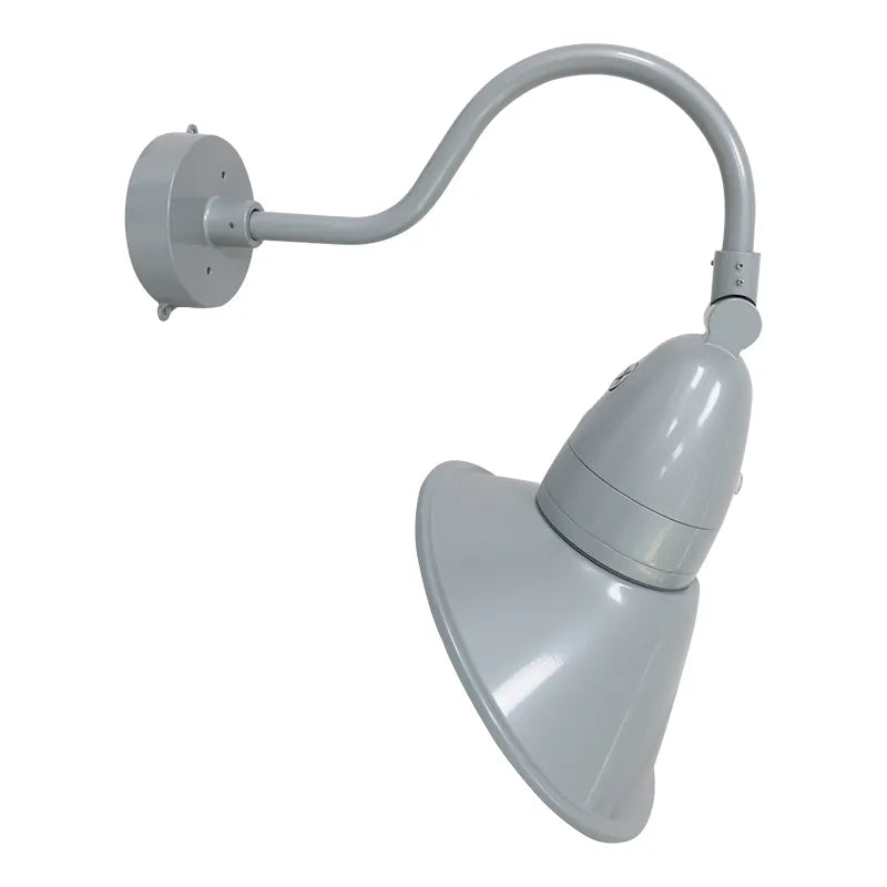 11" LED Gooseneck Barn Light, 5250 Lumen Max, Wattage and CCT Selectable, 120-277V, Integrated Photocell, Black, White, Bronze or Silver Finish