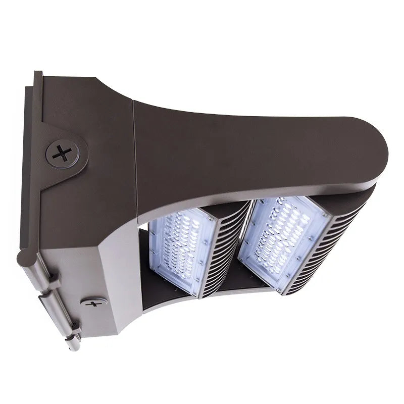 LED Adjustable Wall Pack, 7800 Lumen Max, Wattage and CCT Selectable, 120-277V, White or Bronze Finish
