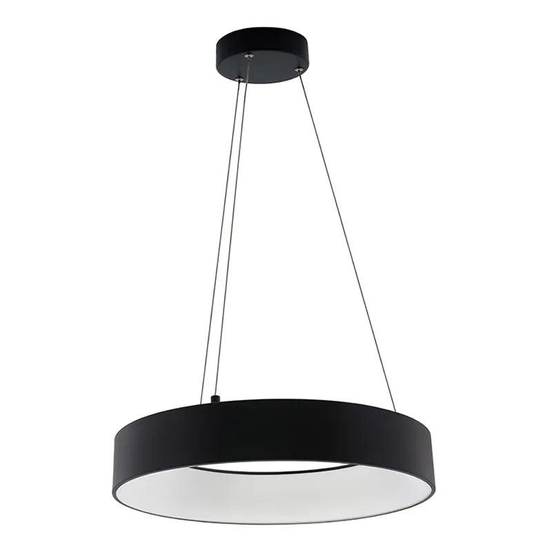 18" LED Hollow Round Up/Down Pendant Light, 1500 Lumens, 30W, CCT Selectable, 120-277V, Black or White Finish
