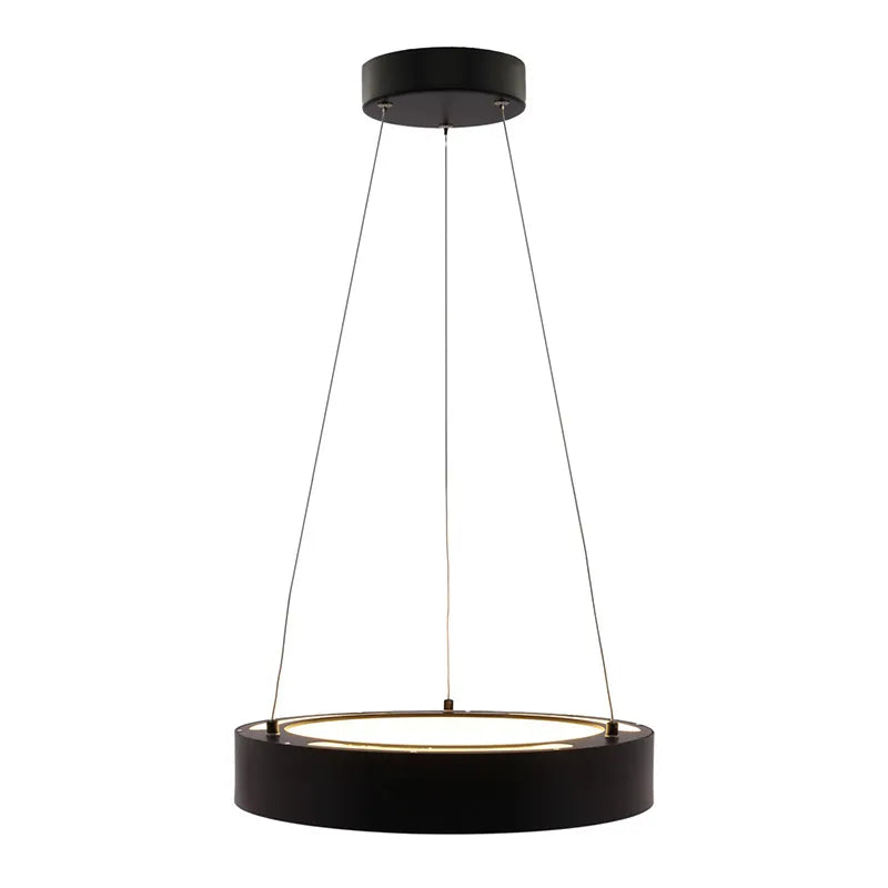 18" LED Hollow Round Up/Down Pendant Light, 1500 Lumens, 30W, CCT Selectable, 120-277V, Black or White Finish