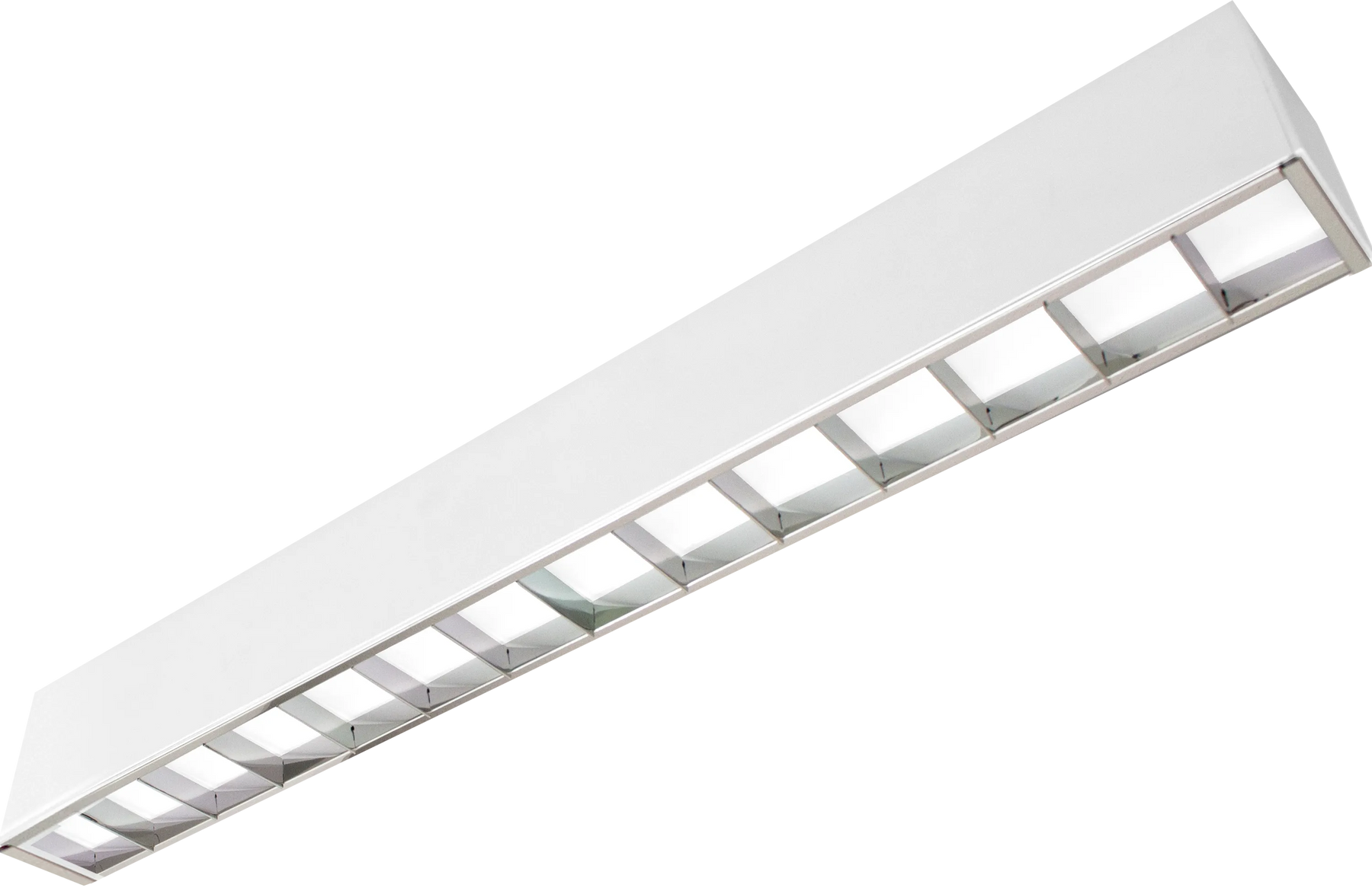 4FT Superior Architectural Seamless Linear Lights with White Louver Lens, 4710 Lumen Max, 40W, CCT Selectable, 120-277V