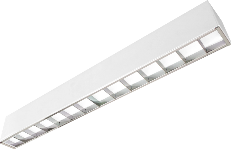 4FT Superior Architectural Seamless Linear Lights with White Louver Lens, 4710 Lumen Max, 40W, CCT Selectable, 120-277V