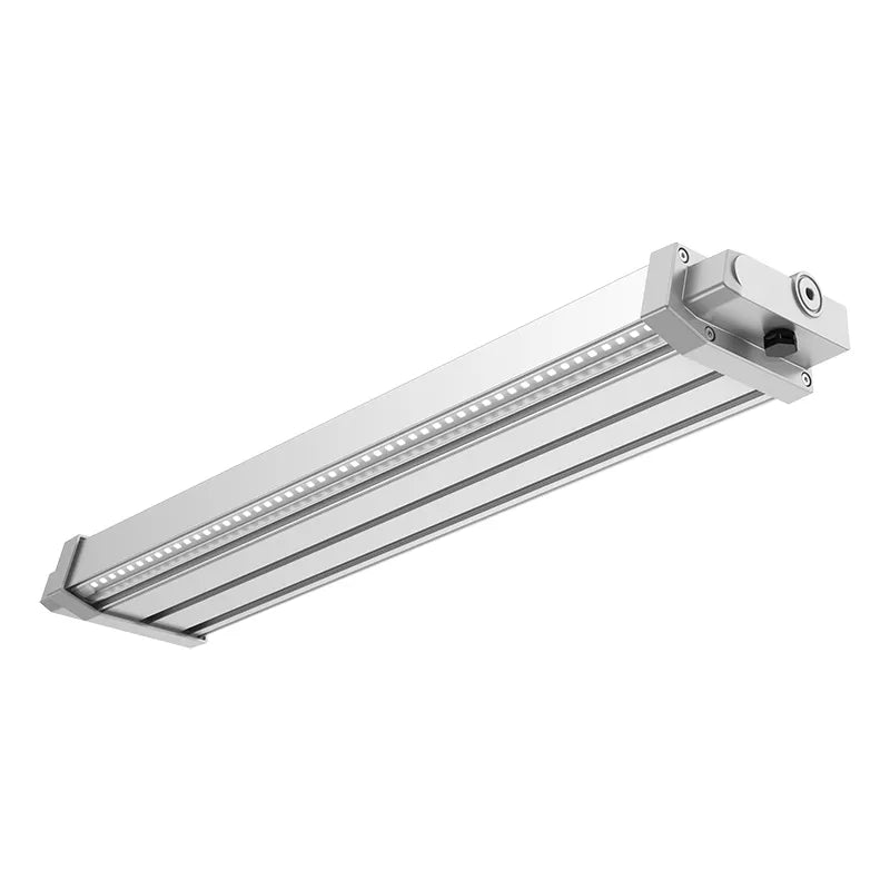 Silver aluminum 2ft solar sign light with evenly spaced bulbs universal mounting remote control 850 lumens 5000k