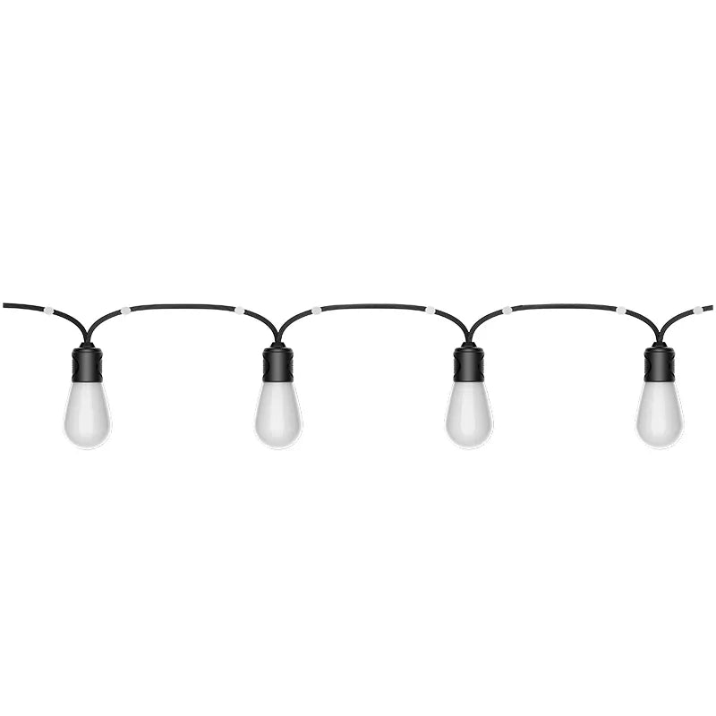 53FT 15 Lamp Commercial Grade LED String Light, RGB-IC, IP65 Rated, 100-240V