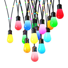 53FT 15 Lamp Commercial Grade LED String Light, RGB-IC, IP65 Rated, 100-240V