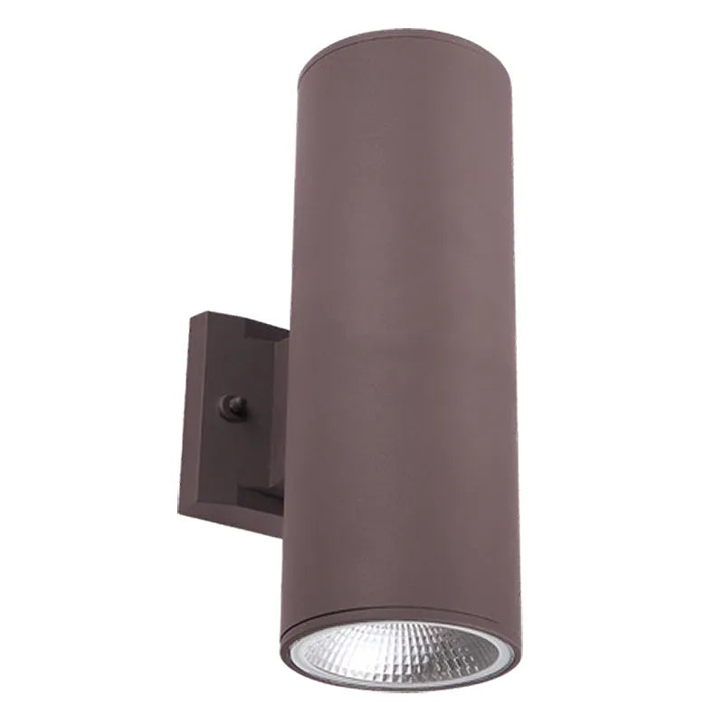 4" LED Outdoor Wall Cylinder Up/Down Light with Photocell, 1600 Lumen Max, Wattage and CCT Selectable, Bronze, Nickel, White, Black, and Antique Bronze Finish