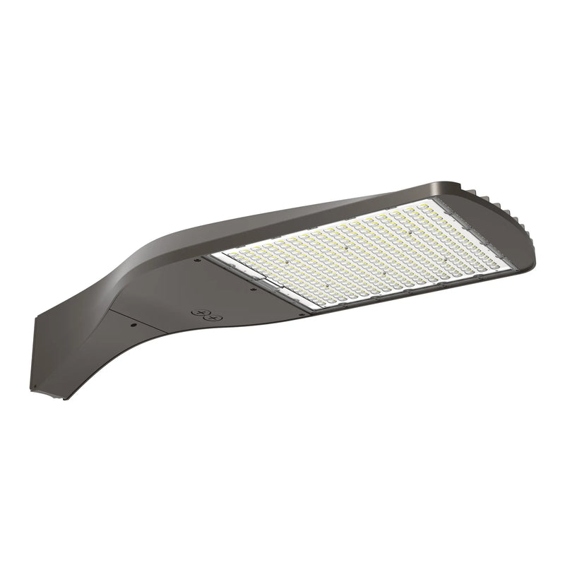 Modern gray led area light with 51,000 lumen max brightness adjustable beam wattage and cct selectable design
