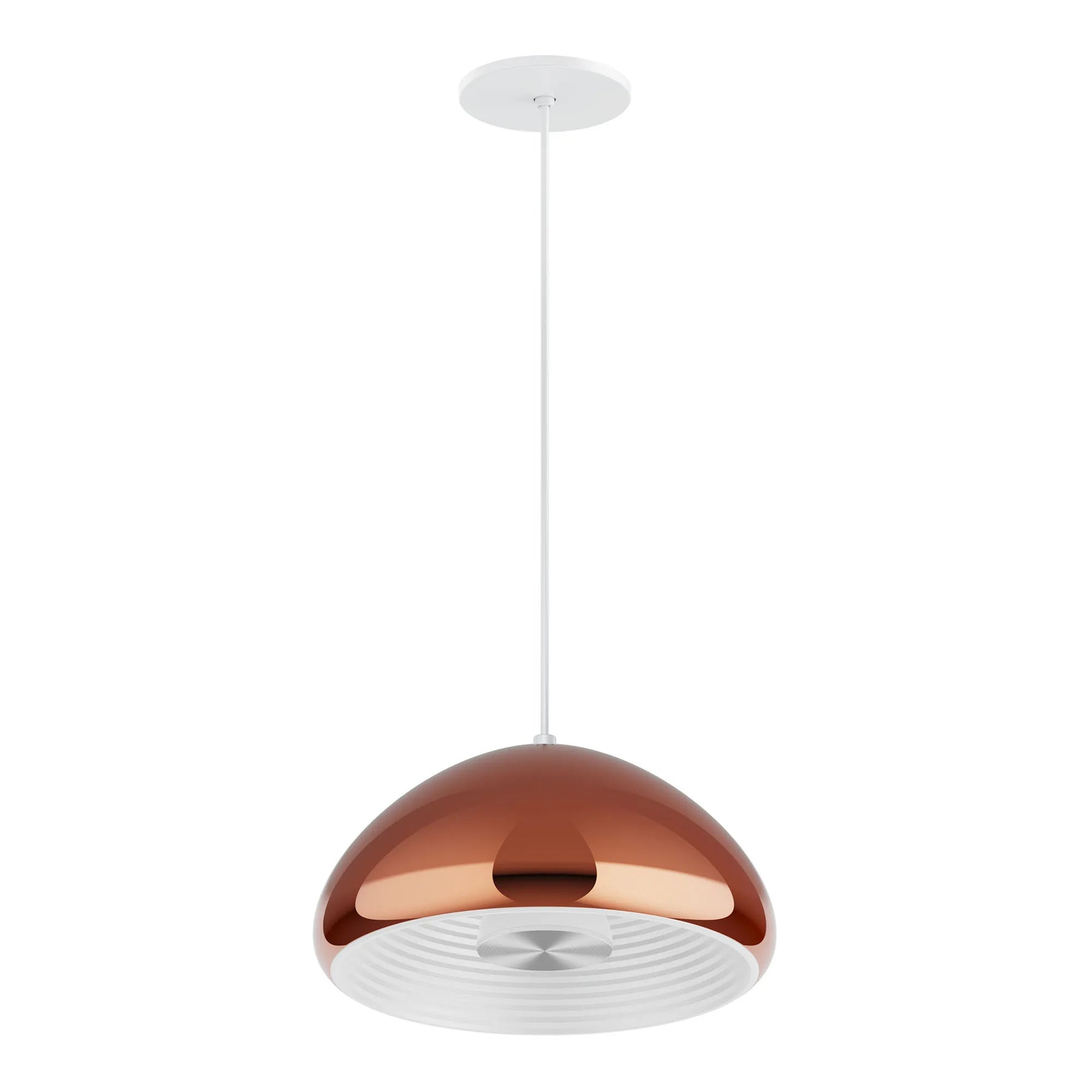12" LED Pendant Light, 1400 Lumens, 12W, 3000K, 120V, White, Black or Copper Finish