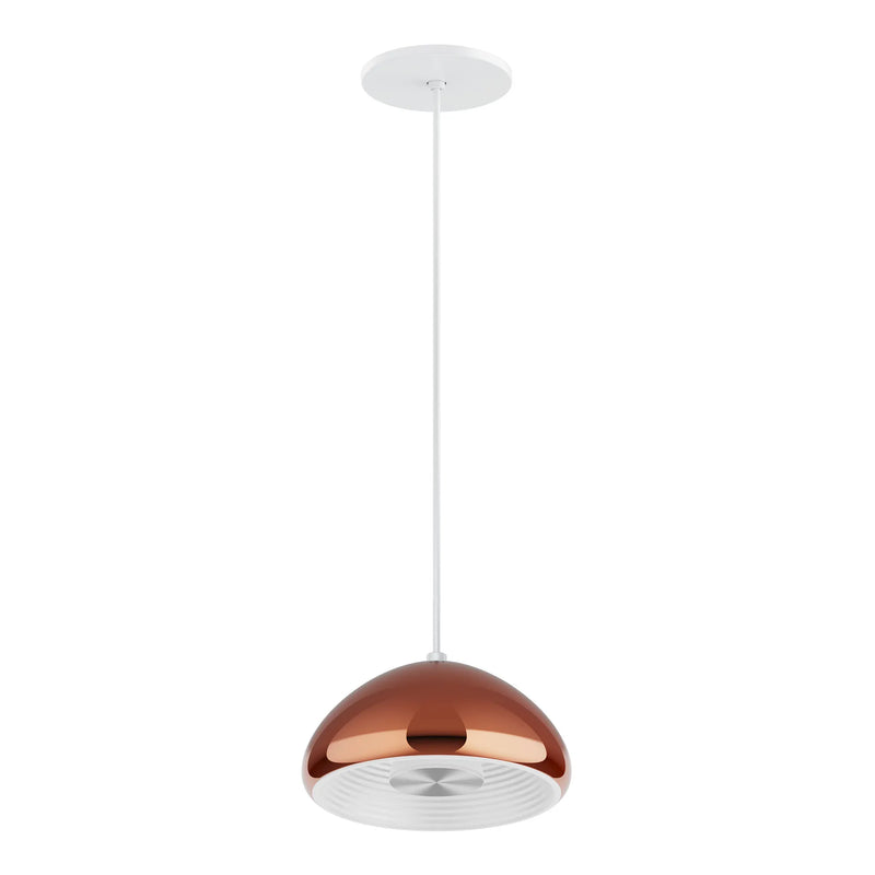 8" LED Pendant Light, 650 Lumens, 8W, 3000K, 120V, White, Black or Copper Finish