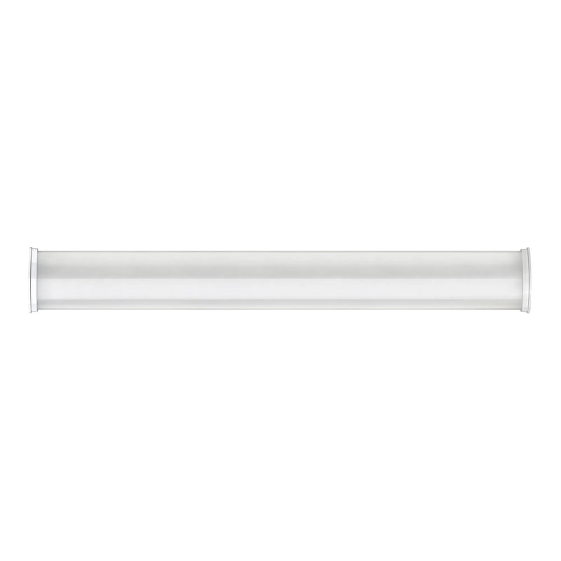 A long, slim rectangular light fixture with a frosted white glass shade, shown horizontally against a solid white background.