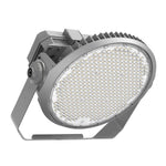 Industrial floodlight with a white background