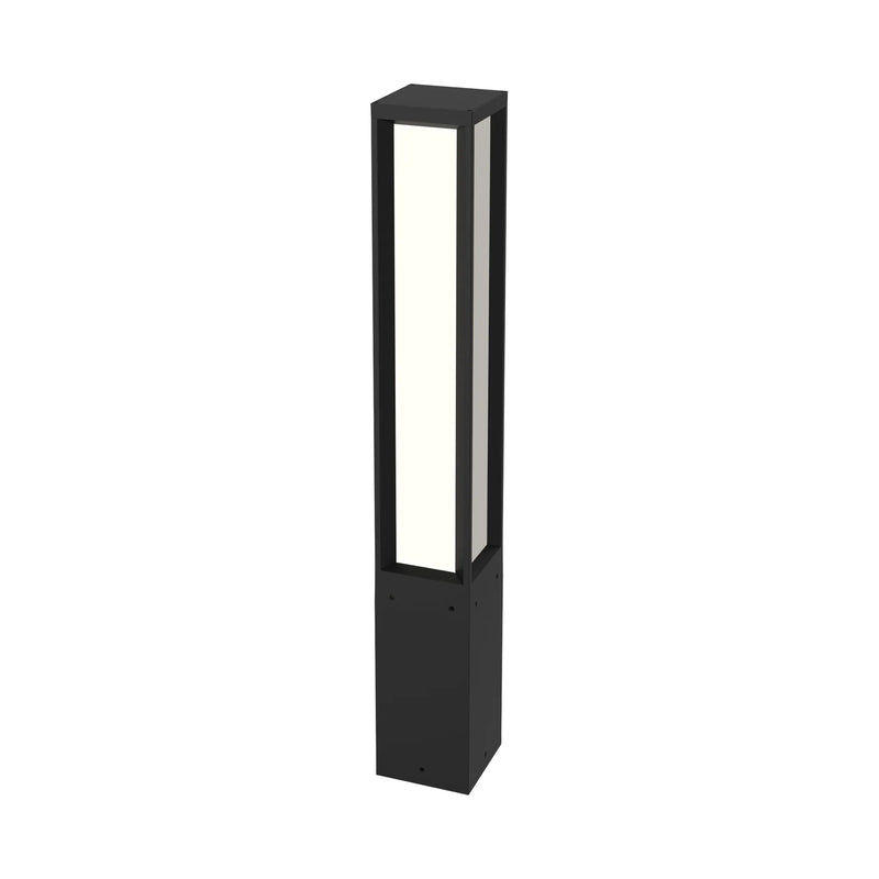 Square LED Bollard, 2,040 Lumen Max, Wattage and CCT Selectable, Regressed All-Lens, 120-277V