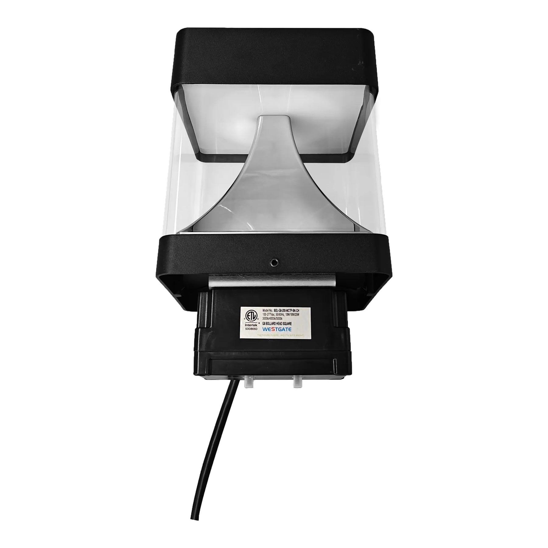 6" LED Modular Bollard System with Cone Reflector, 2000 Lumen Max, Wattage and CCT Selectable, 120-277V, Black or Bronze Finish