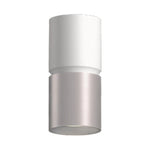 White with brushed nickel finish cylinder light on a white background