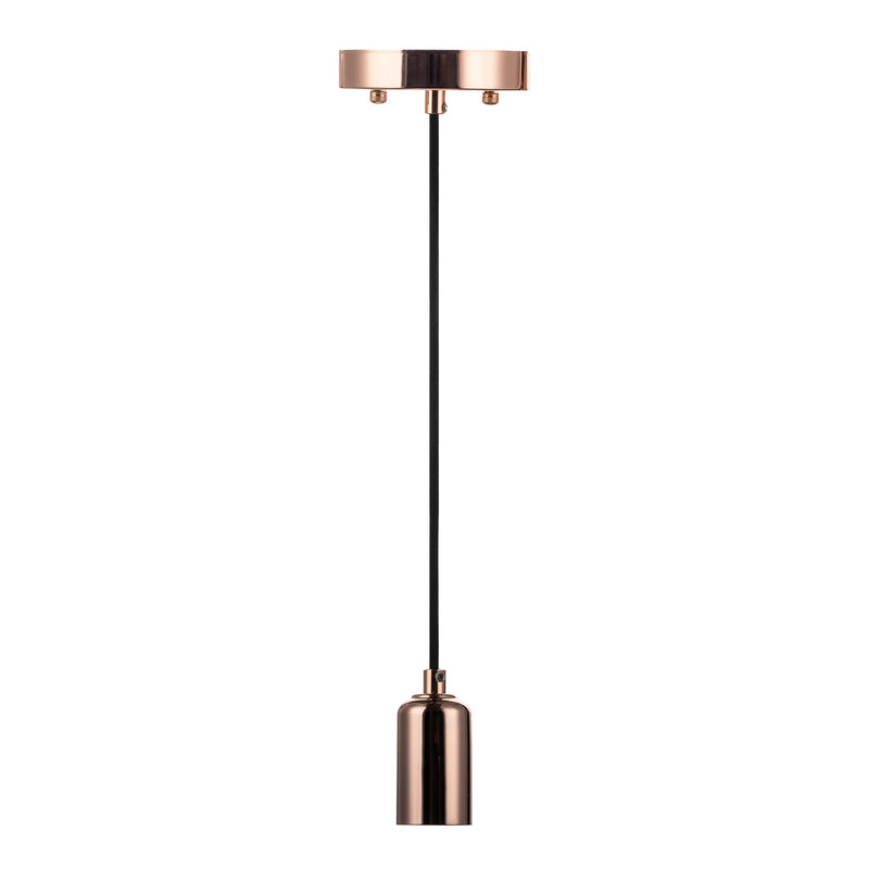 6FT Decorative Socket Pendant, Black Cord, 039 Series