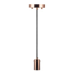6FT Decorative Socket Pendant, Black Cord, 722 Series