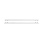 Two long, slim white rectangular light fixtures or panels shown horizontally on a plain white background.