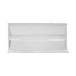 A white recessed wall light fixture with a curved, modern design, shown from a front-facing perspective against a solid white background.