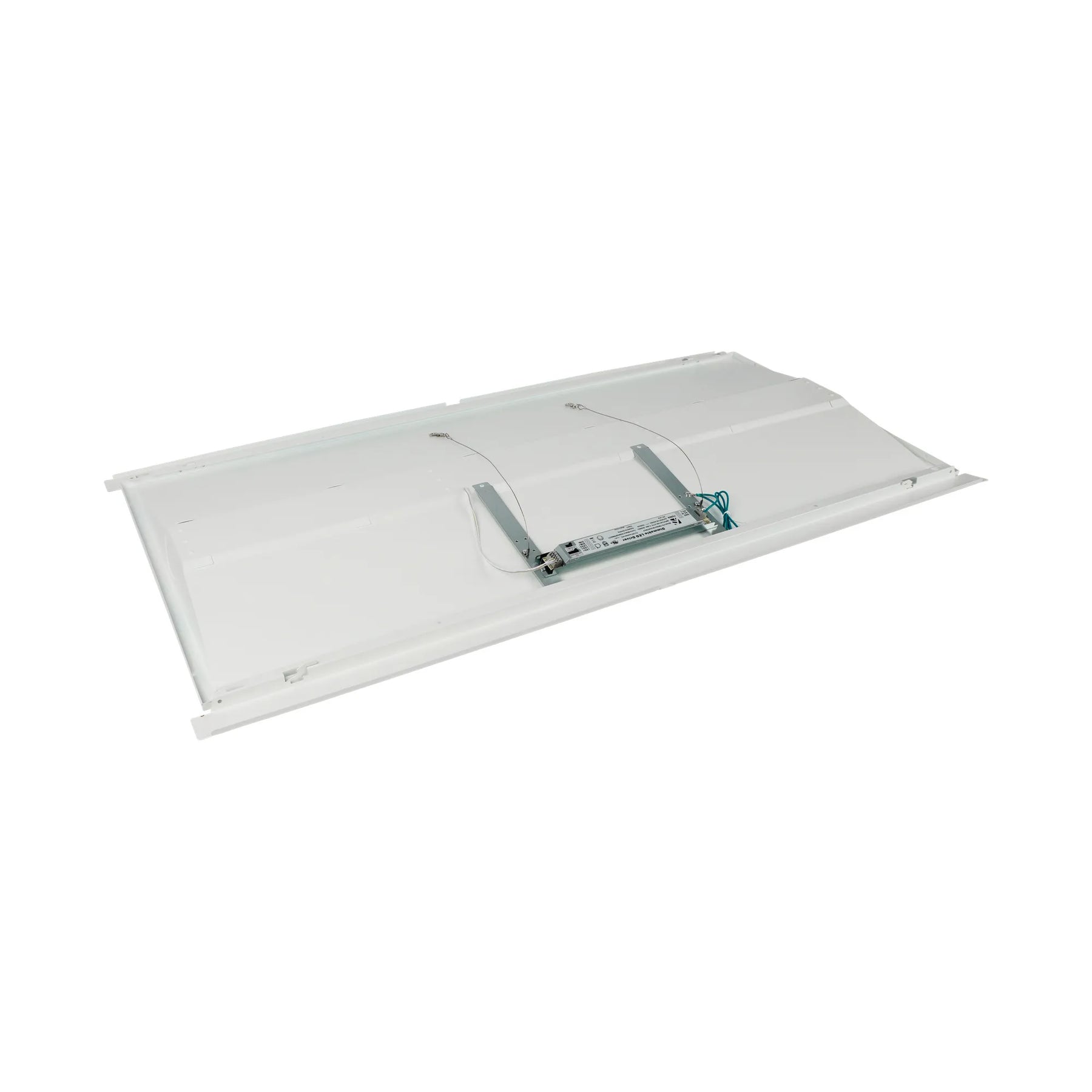 A white rectangular LED light panel with a transparent dome cover and a central mounting bracket, shown on a plain white background.